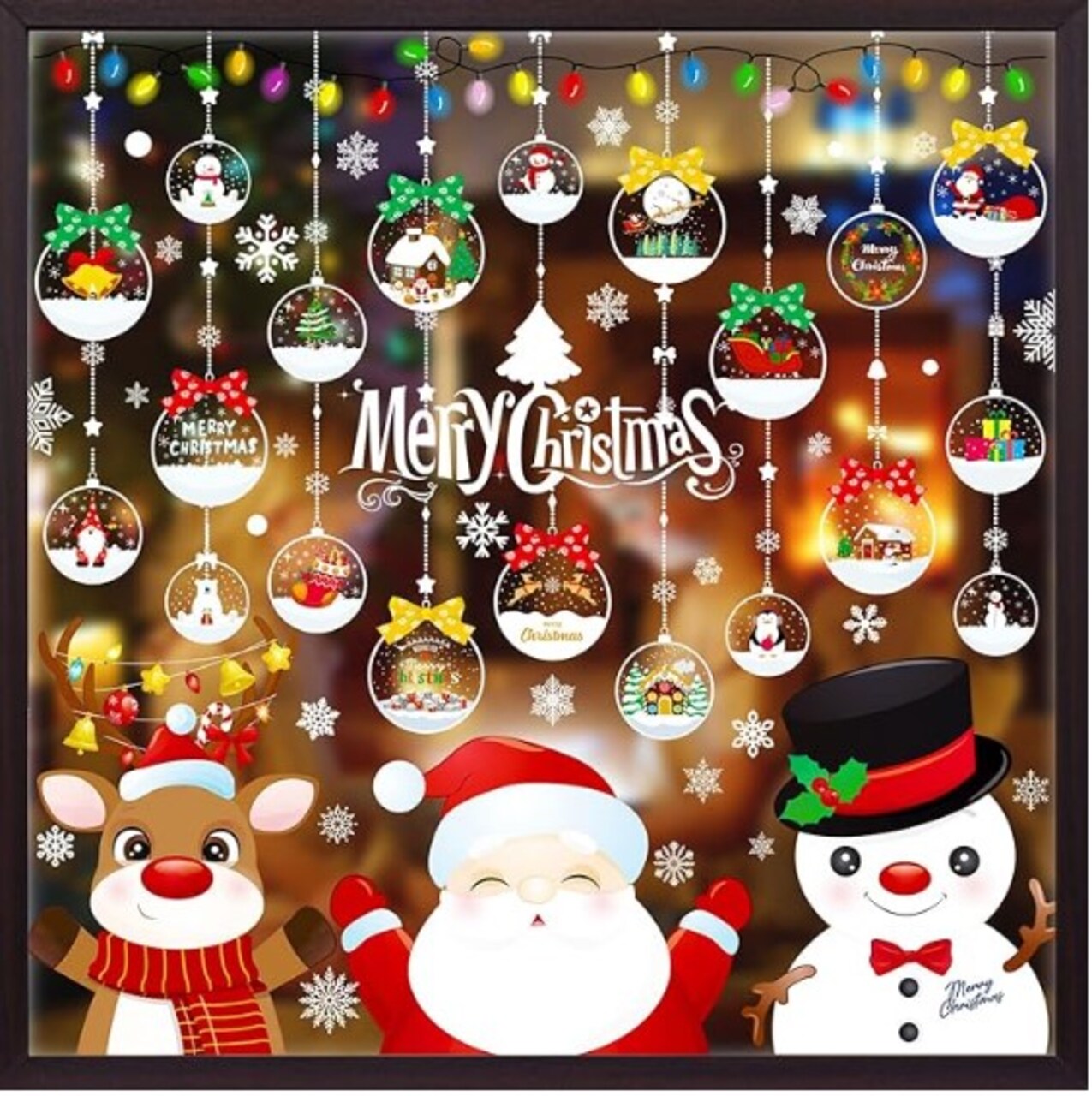 10 Sheets Large Merry Christmas Snowflake Window Stickers Decals for Glass Window Christmas Window Clings Decorations Christmas Decorations with Two Sides for the Home Office, School, and Classroom